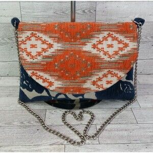 Lola Blue Hang Bag Purse  Shoulder Bag Crossbody Chain Strap Embroidered Boho